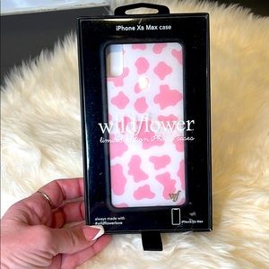 🦋 Wildflower Pink Cow Print iPhone XS Max Case